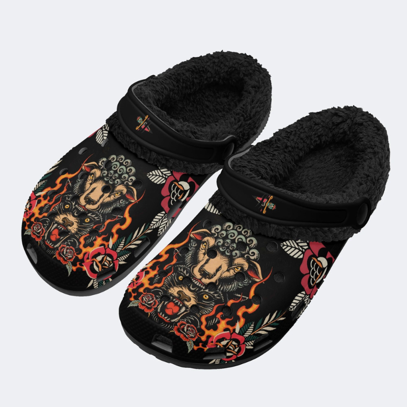 Sheep And Leopard Head Print Slippers/Sandals