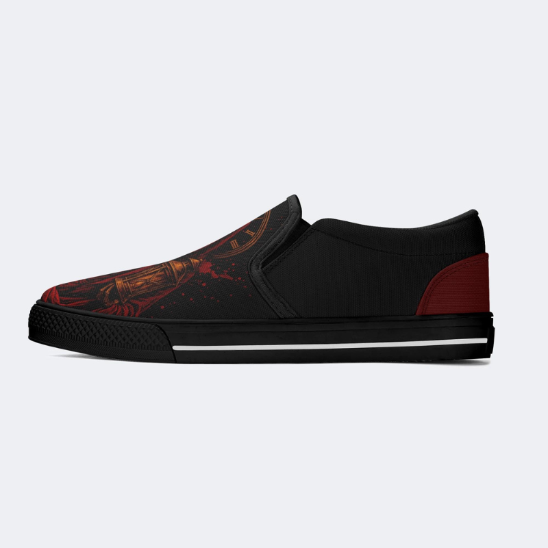 Skeleton Holding A Night Light Slip On Shoes_07