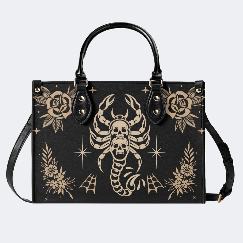 Skull And Scorpion Print Handbag Factory Direct Sales