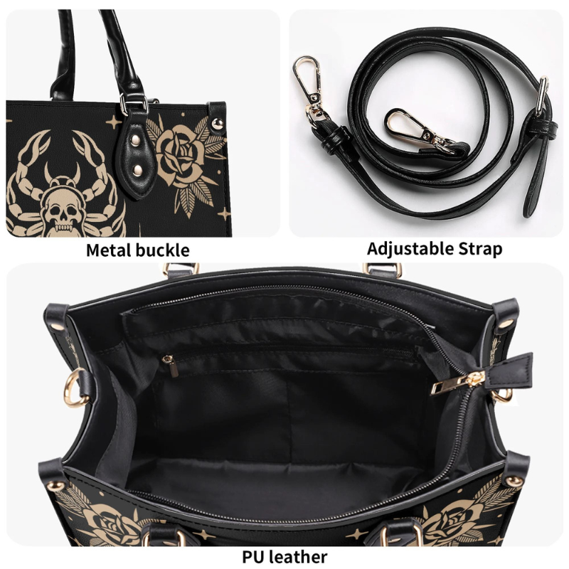 Skull And Scorpion Print Handbag Factory Direct Sales
