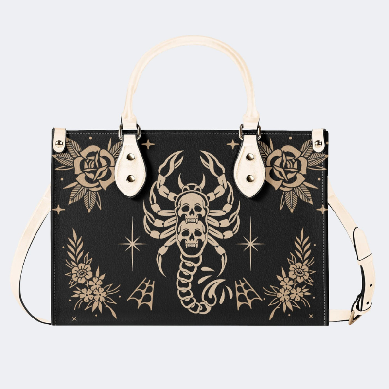 Skull And Scorpion Print Handbag Factory Direct Sales