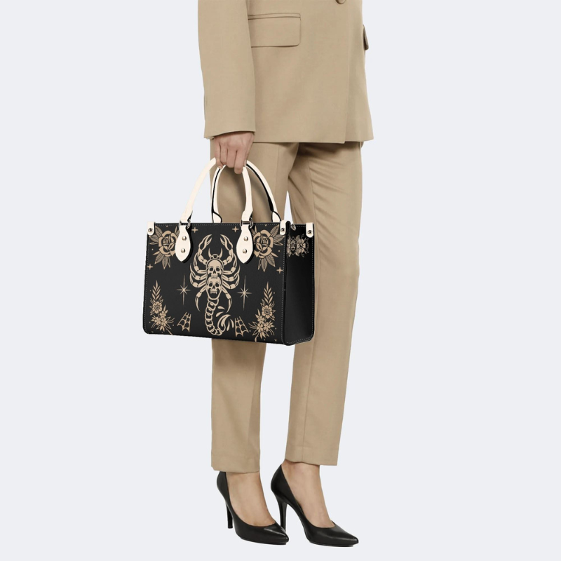Skull And Scorpion Print Handbag Factory Direct Sales
