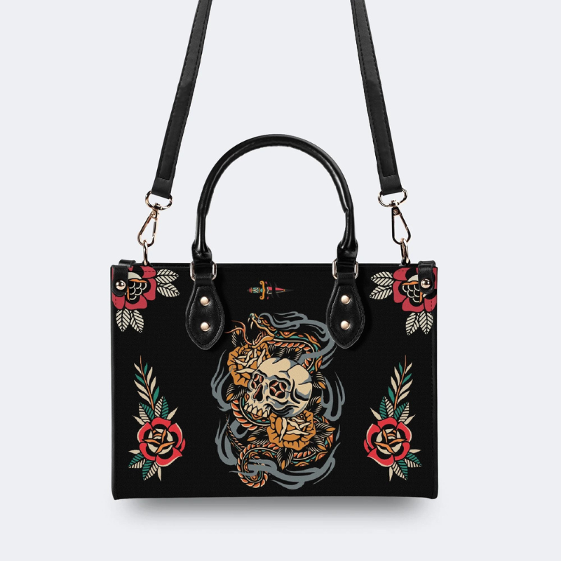 Skull And Snake Print Handbag Factory Direct Sales