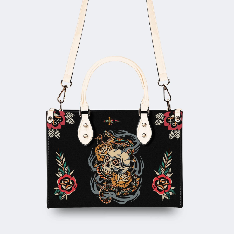 Skull And Snake Print Handbag Factory Direct Sales