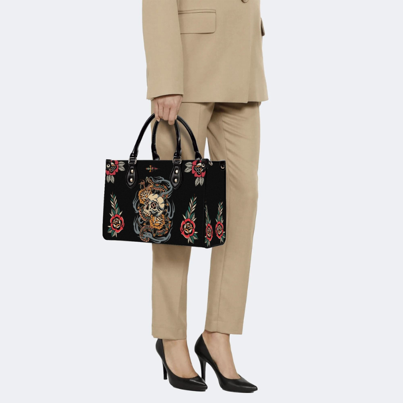 Skull And Snake Print Handbag Factory Direct Sales