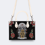 Skull And Sunflower Print Handbag Factory Direct Sales