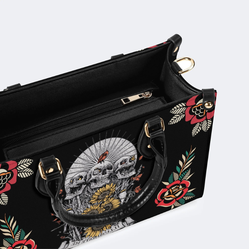 Skull And Sunflower Print Handbag Factory Direct Sales