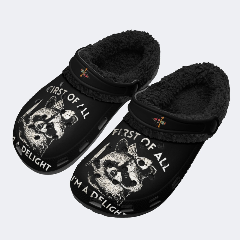 Small Animal Holding A Knife Slippers/Sandals