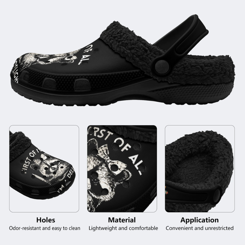 Small Animal Holding A Knife Slippers/Sandals