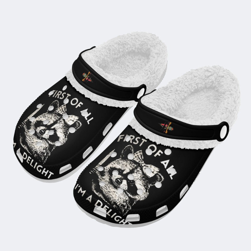 Small Animal Holding A Knife Slippers/Sandals