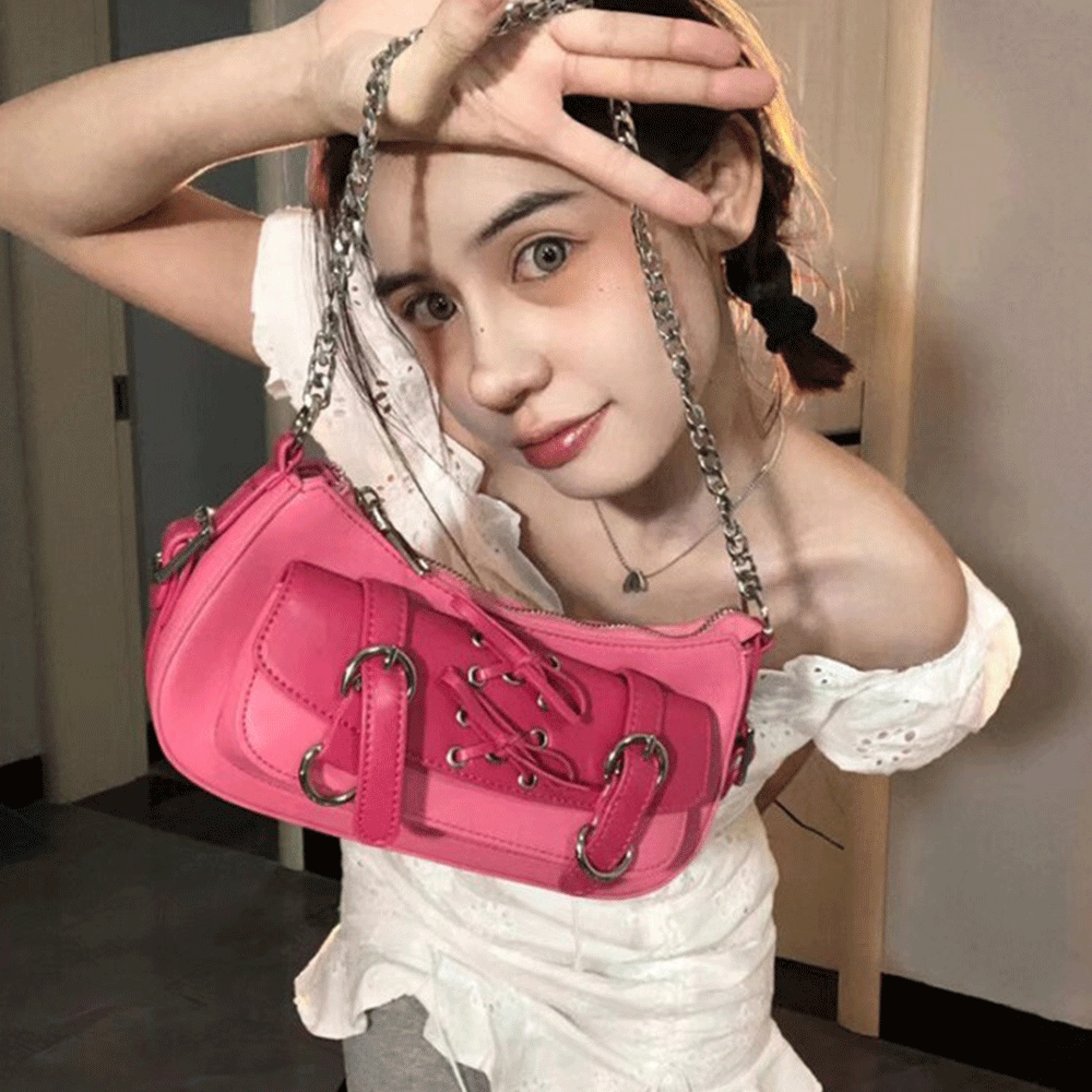 Solid Color Bow Shoulder Bag