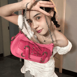 Solid Color Bow Shoulder Bag