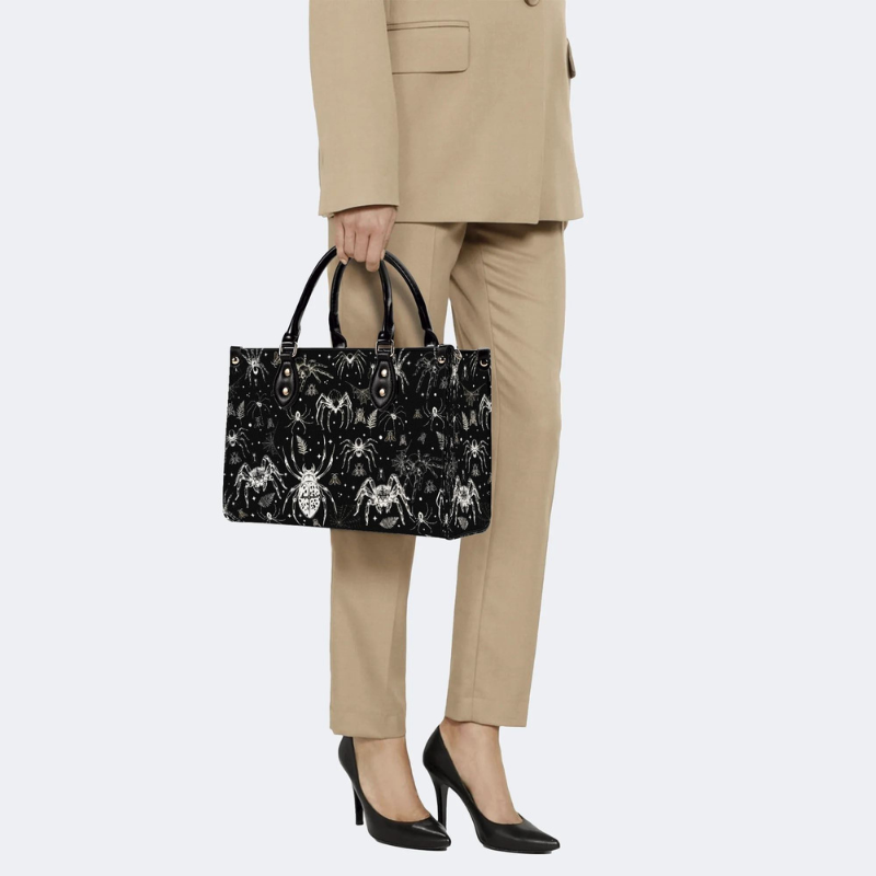 Spider And Moth Print Handbag Factory Direct Sales