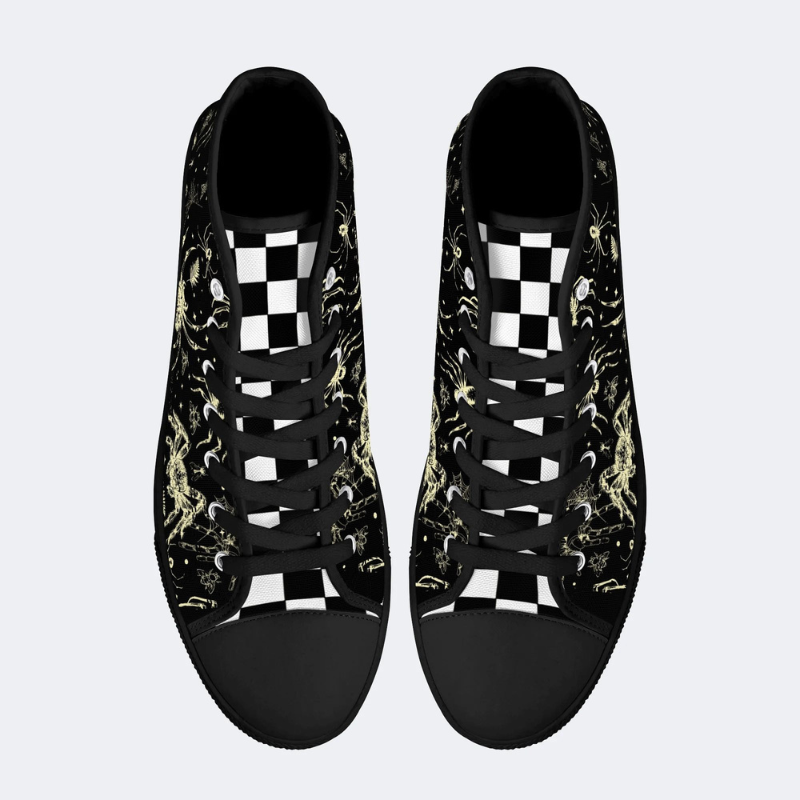 Spider And Moth Print High Top Canvas Factory Direct Sales