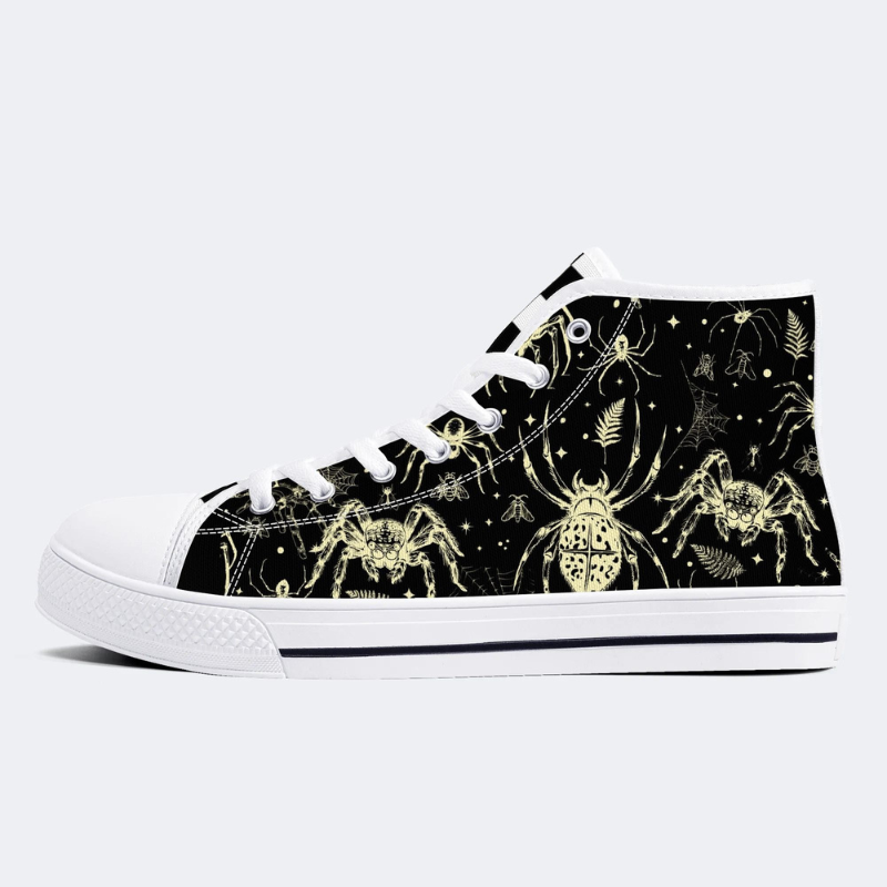 Spider And Moth Print High Top Canvas Factory Direct Sales
