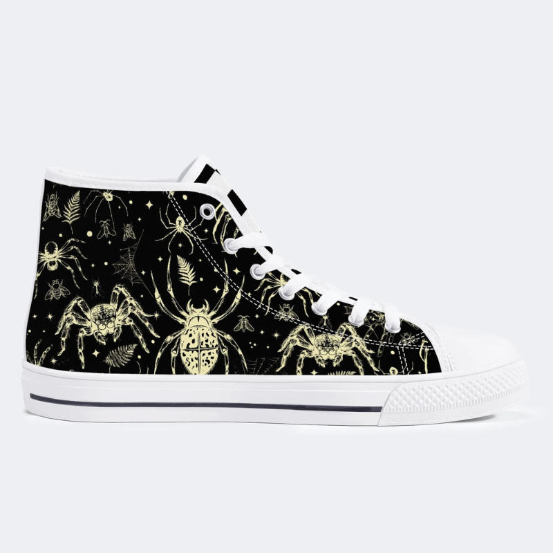 Spider And Moth Print High Top Canvas Factory Direct Sales