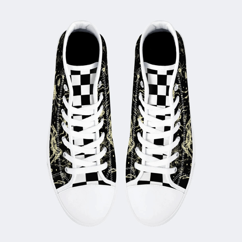 Spider And Moth Print High Top Canvas Factory Direct Sales