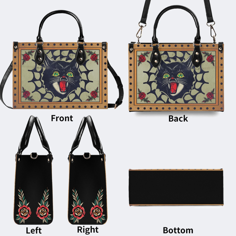 Spider Web Cat Head Print Handbag Factory Direct Sales