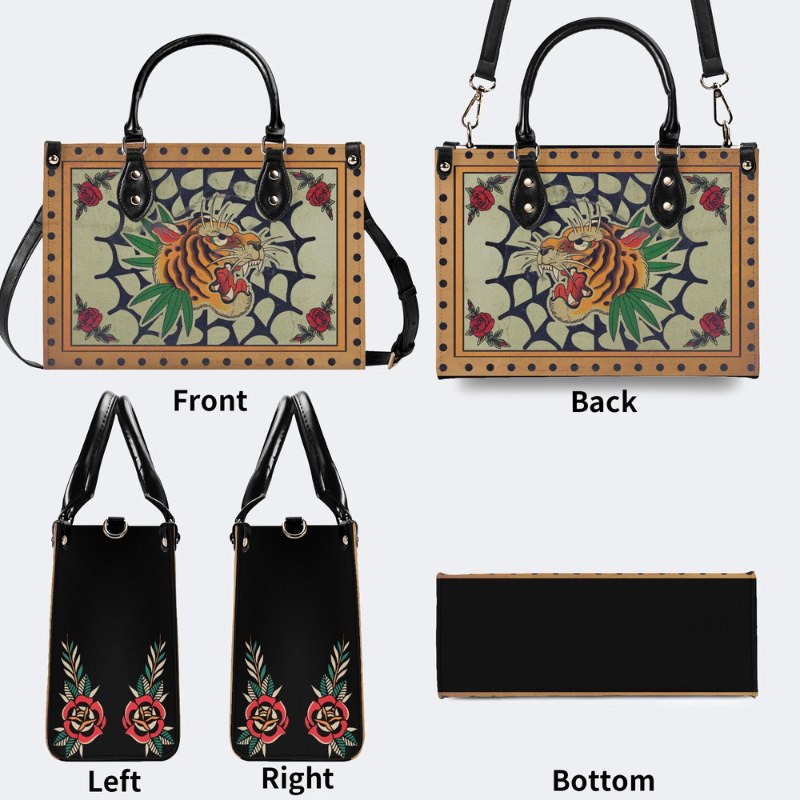 Spider Web Tiger Head Print Handbag Factory Direct Sales