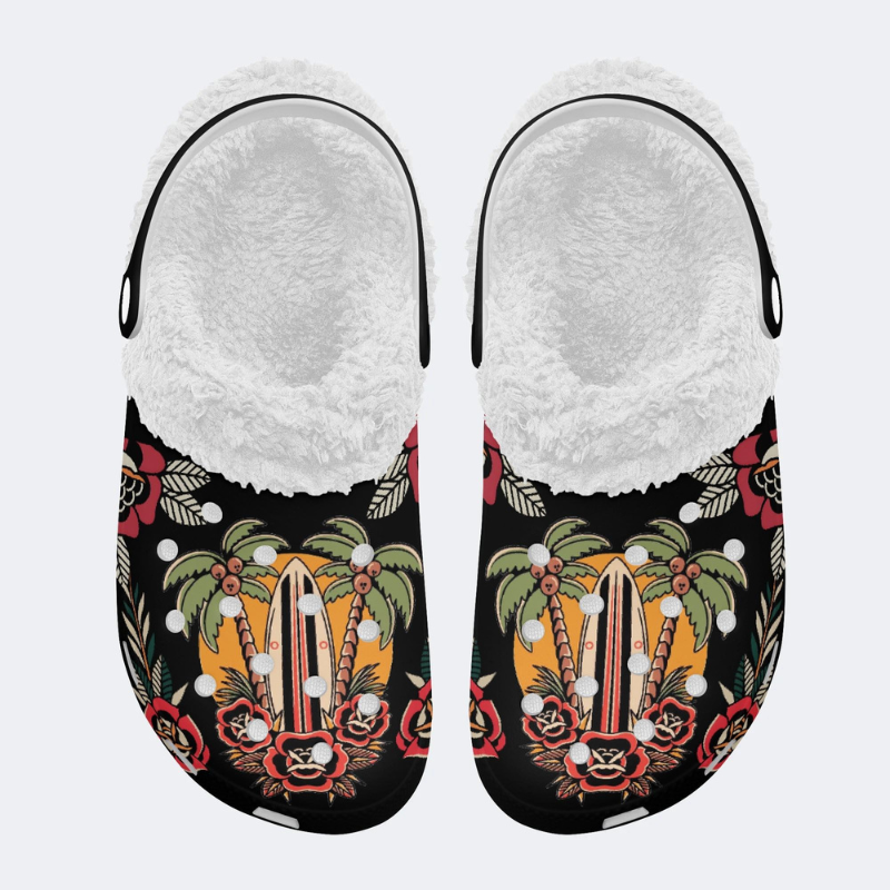 Surfboard And Summer Slippers/Sandals