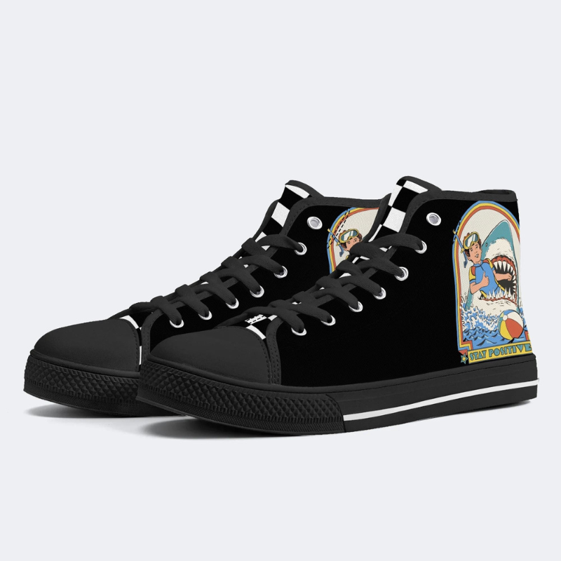 Swallowed By A Shark High Top Canvas Factory Direct Sales