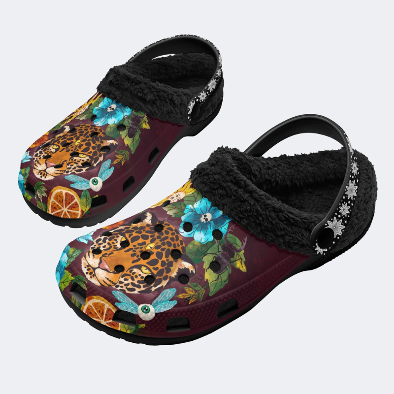 Three-Eyed Leopard Print Slippers/Sandals