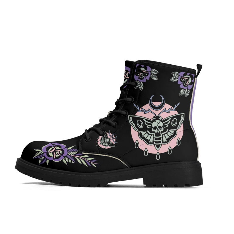 Unisex Death Moth Art Print Boots Factory Direct Sales