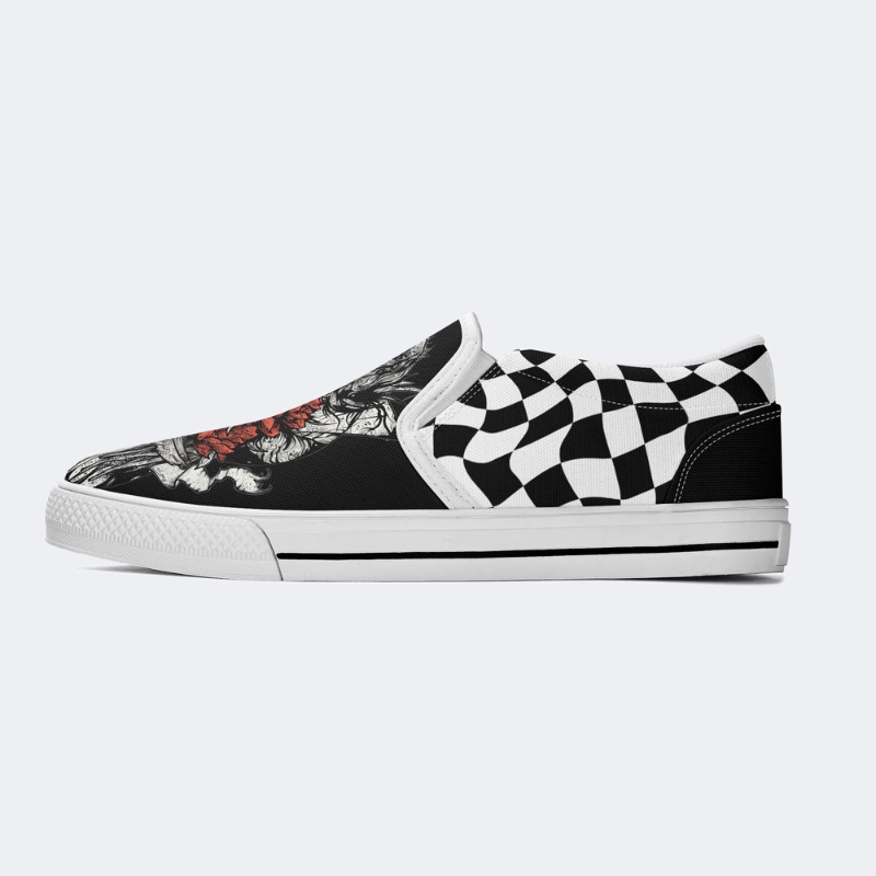 Vintage Crow And Roses Slip On Shoes Factory Direct Sales