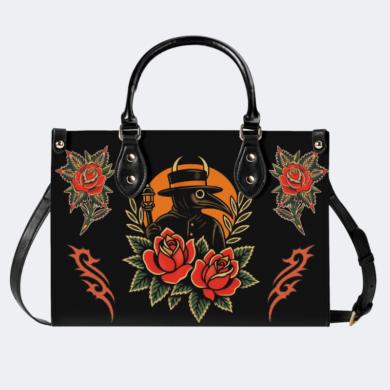Vintage Crow Man Print Handbag Factory Direct Sales