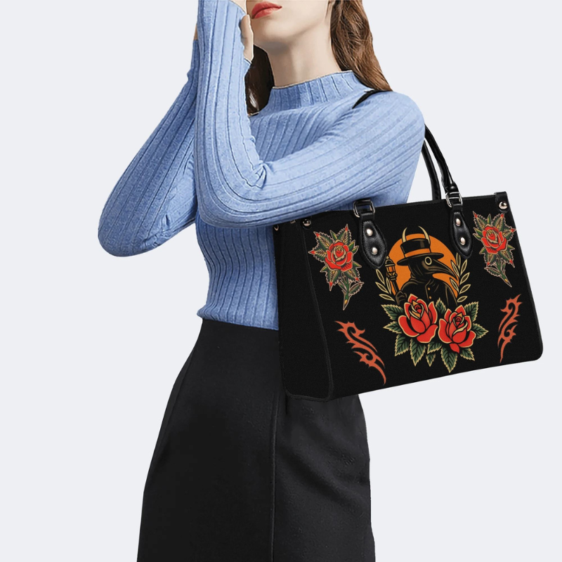 Vintage Crow Man Print Handbag Factory Direct Sales_06