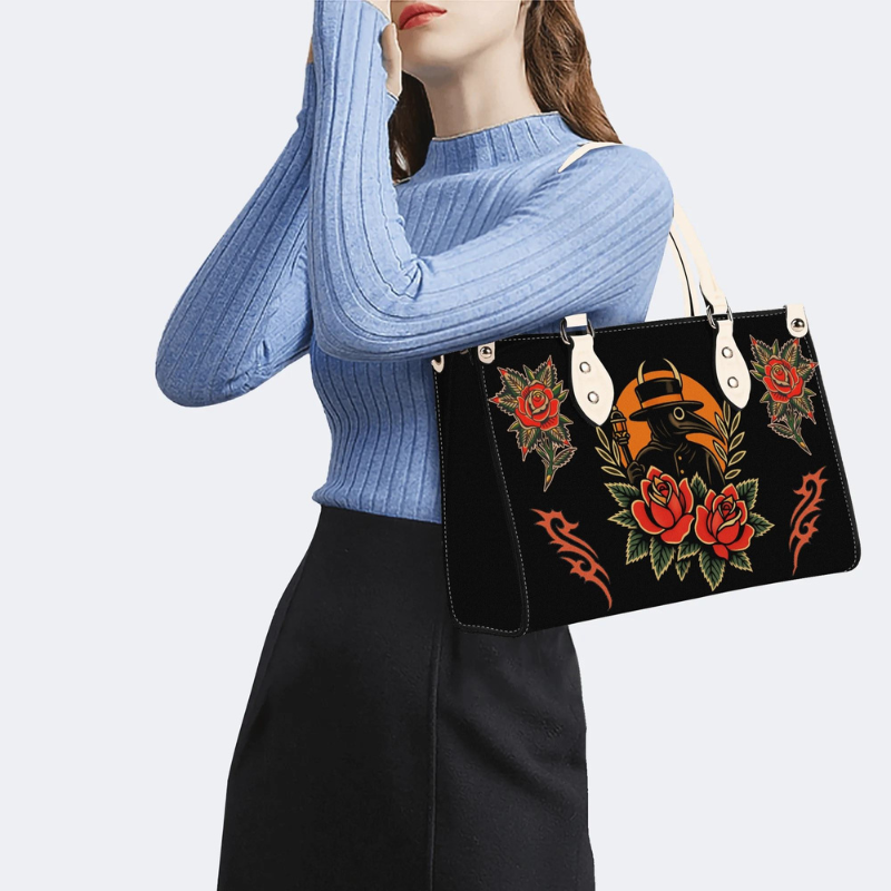 Vintage Crow Man Print Handbag Factory Direct Sales_07