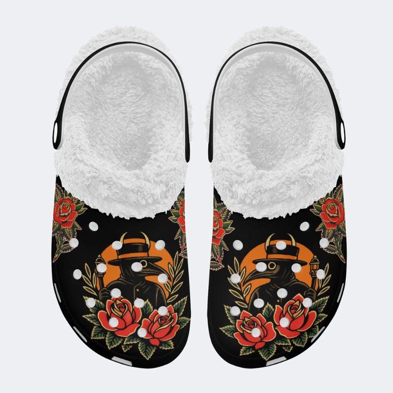 Vintage Crow Man Print Slippers/Sandals Factory direct sales_09