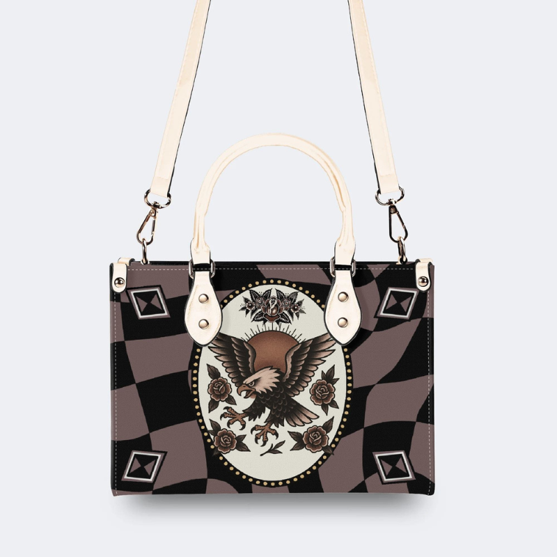 Vintage Eagle Day Print Handbag Factory Direct Sales_03