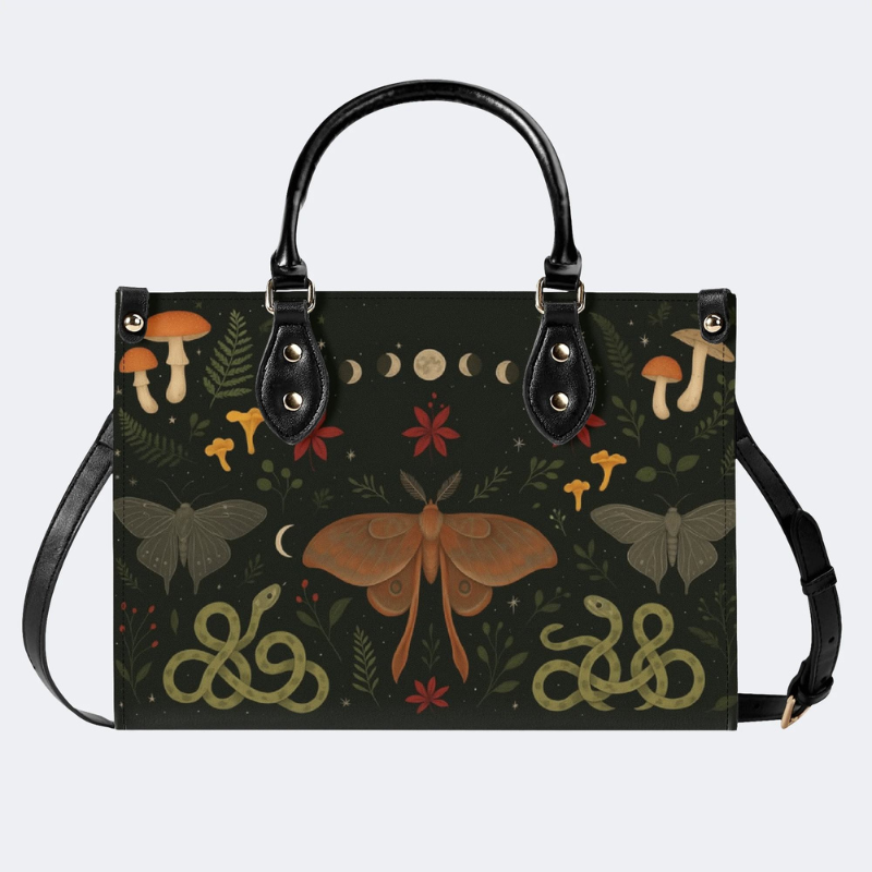 Vintage Moth And Snake Print Handbag Factory Direct Sales