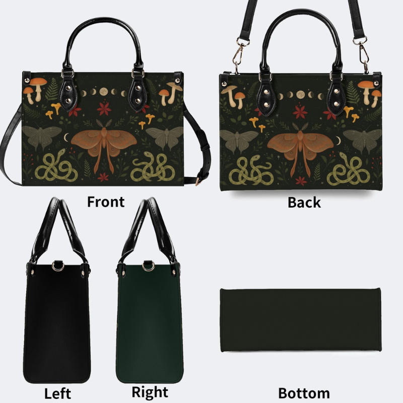 Vintage Moth And Snake Print Handbag Factory Direct Sales_09