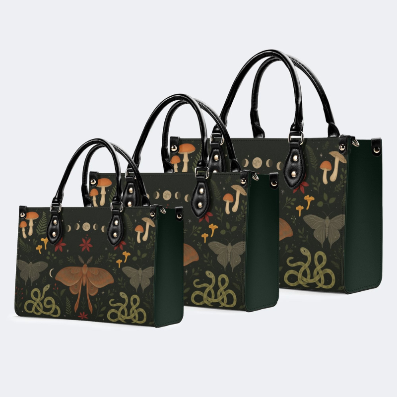 Vintage Moth And Snake Print Handbag Factory Direct Sales_12