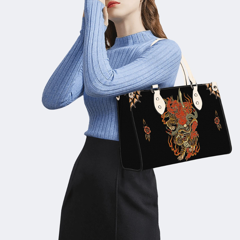 Vintage Tiger And Devil Print Handbag Factory Direct Sales