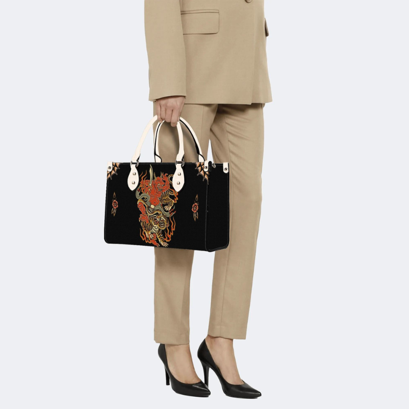 Vintage Tiger And Devil Print Handbag Factory Direct Sales
