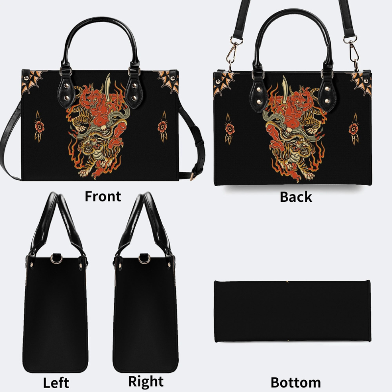 Vintage Tiger And Devil Print Handbag Factory Direct Sales
