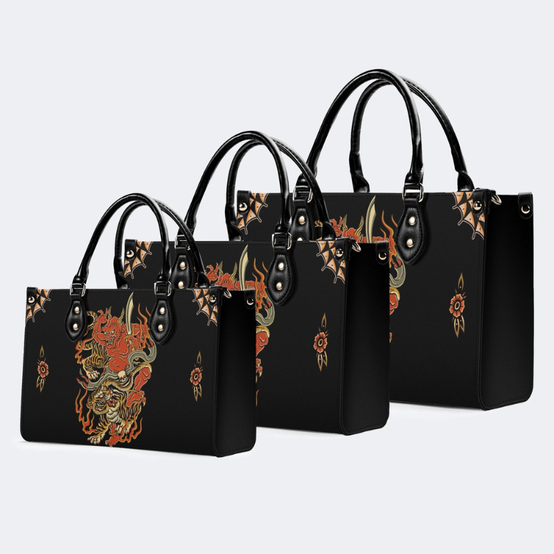 Vintage Tiger And Devil Print Handbag Factory Direct Sales