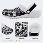 COUPLE SET-Gothic Scream Ghost face & Knife-Fur Lined Slippers