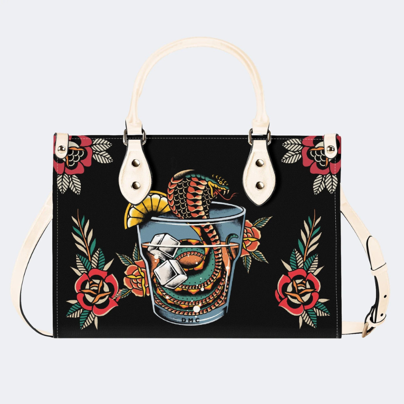 Wine Glass Snake Print Handbag Factory Direct Sales