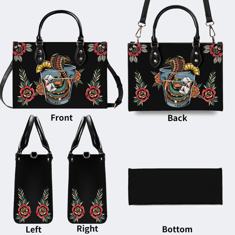 Wine Glass Snake Print Handbag Factory Direct Sales
