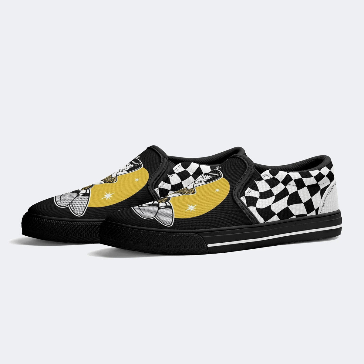 Art Person Skull Print - Slip On Shoes