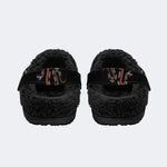Tattoo Skull Snake Rose - Fur Lined Slippers/Sandals