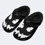 Gothic Ghost Grin - Fur Lined Slippers/Sandals