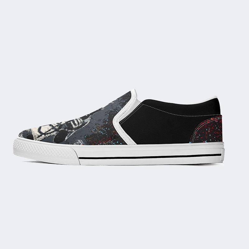 Unisex Retro Graffiti Art Print - Slip On Shoes