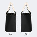 Dark Retro Moon Cat And Moth Print - Leather Handbag