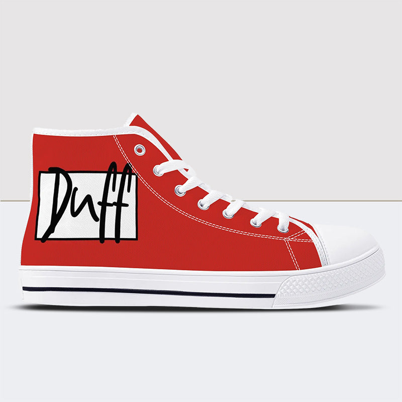 Duff Series Red High Top Canvas Shoes