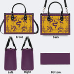 Inscribed Viper Print - Leather Handbag
